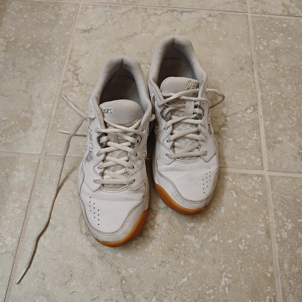 Asics White and Tan Sneakers